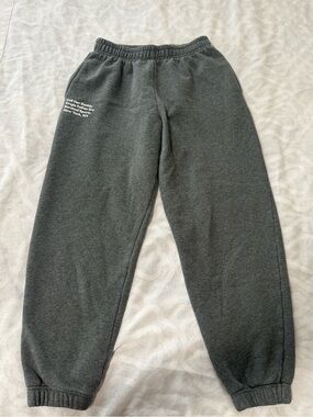 Charcoal Gray Women’s Jogger Sweatpants with White Text